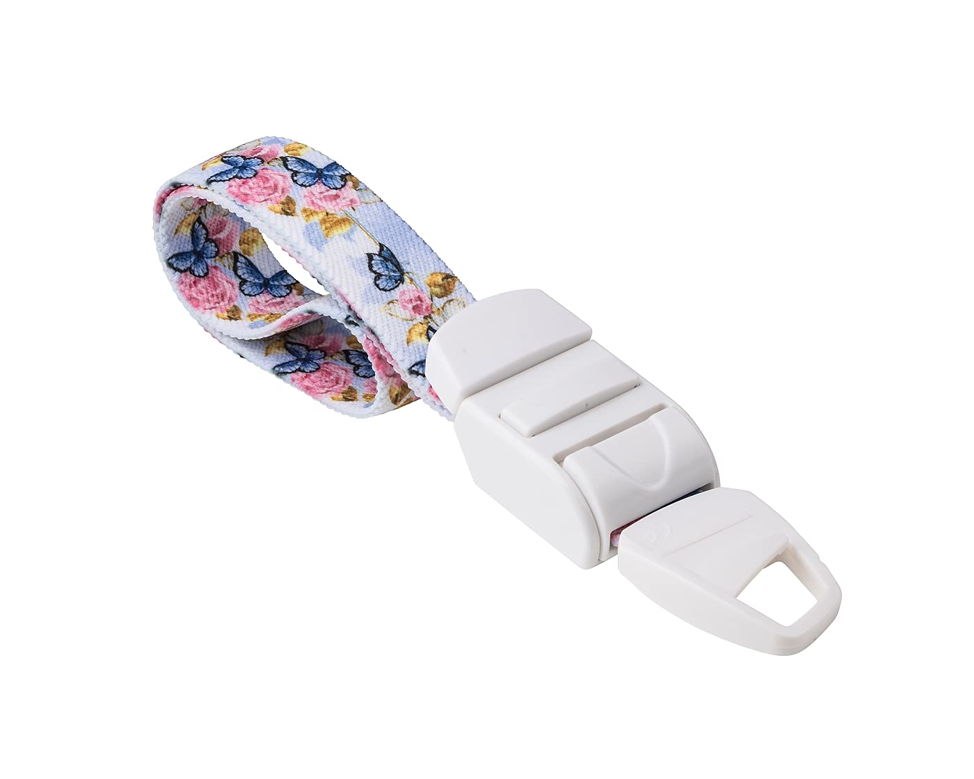 MEDICININIS TURNIKETAS su drugelių ir rožių raštų dirželiu ir balta sagtele