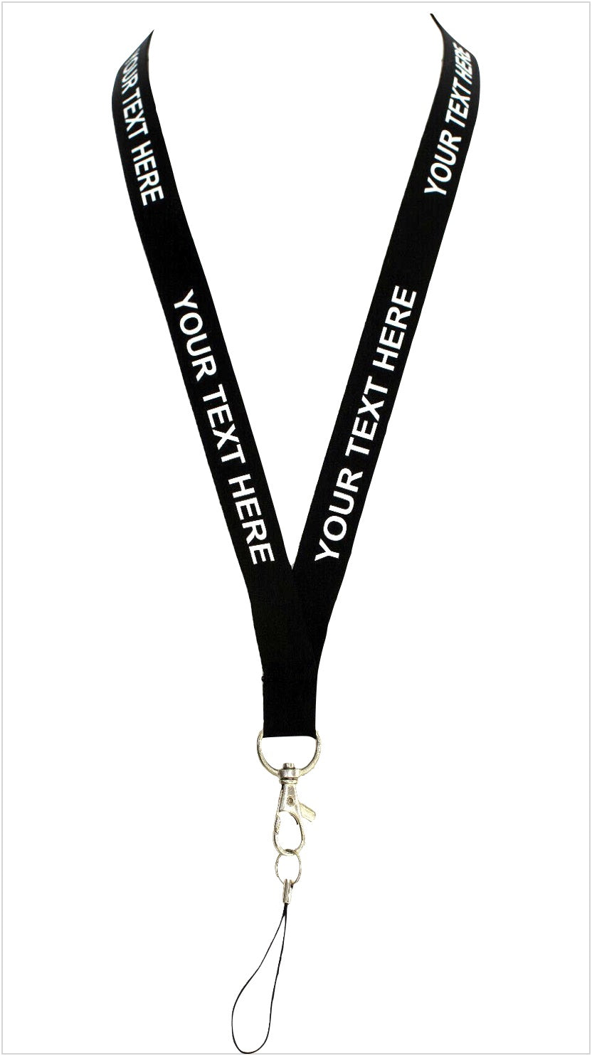 Juodos spalvos kaklajuostė su Jūsų tekstu