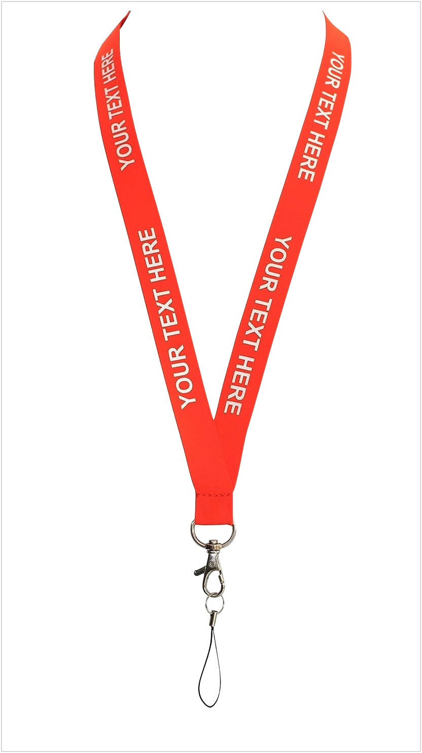 Oranžinės spalvos kaklajuostė su Jūsų tekstu