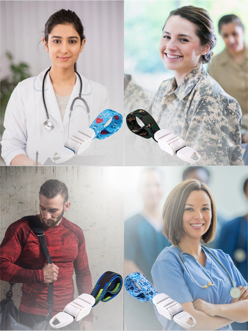 Profesiniai medicininiai turniiketai ir tų profesijų, pomėgių atstovai