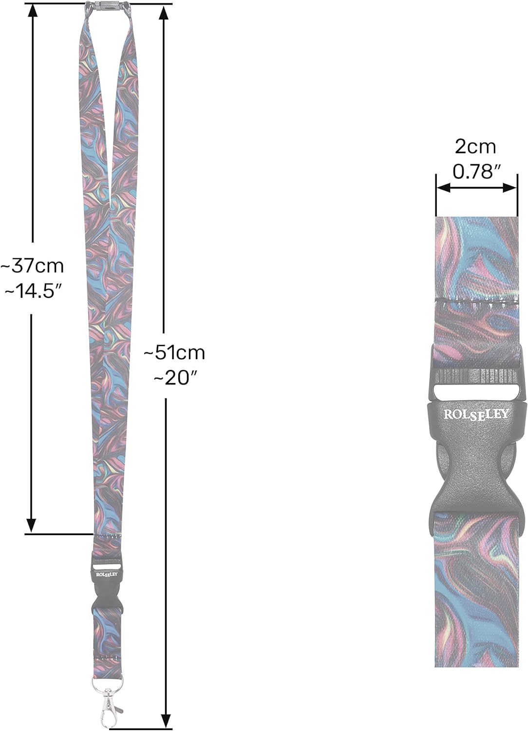 Spalvotos kaklajuostės su saugaus atsegimo sagtele išmatavimai