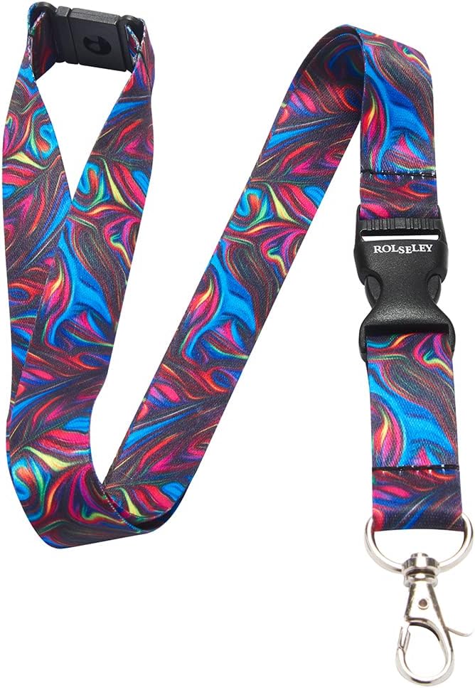 Spalvų srauto raštų kaklajuostė su Jūsų tekstu sulenkta