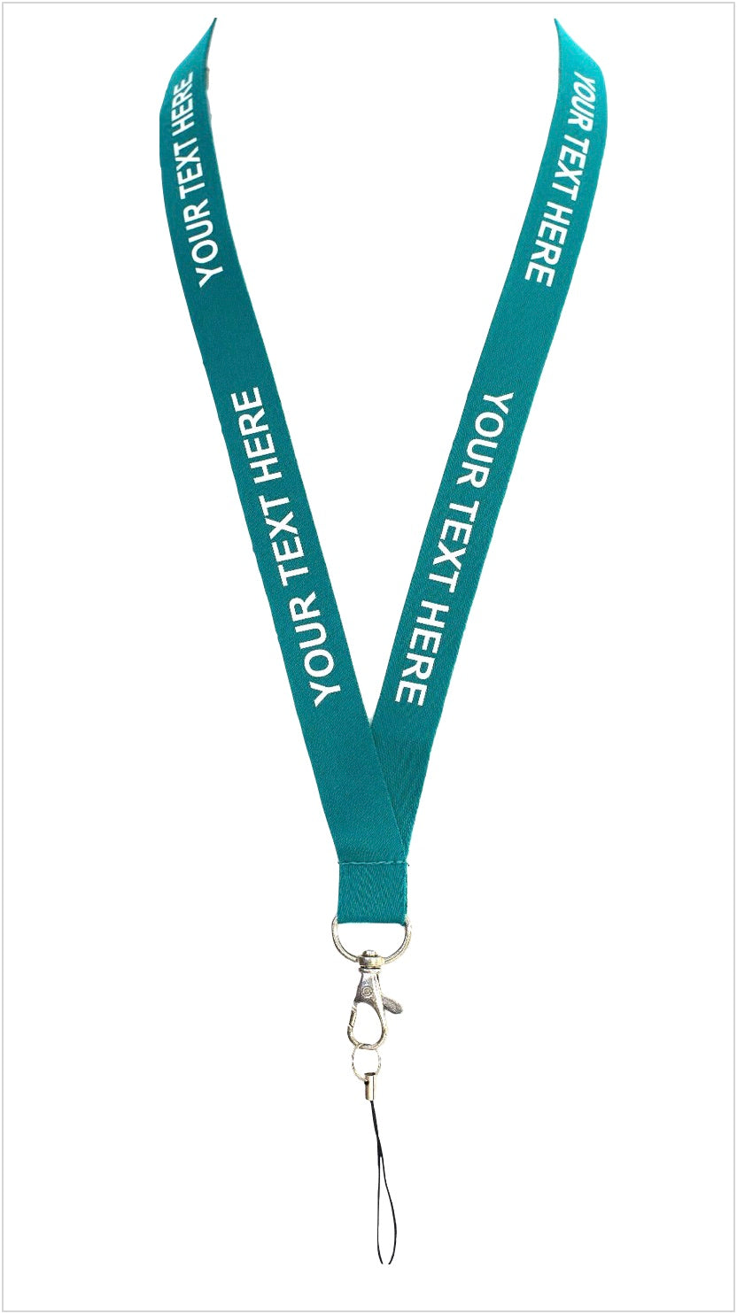 Turkio spalvos kaklajuostė su Jūsų tekstu