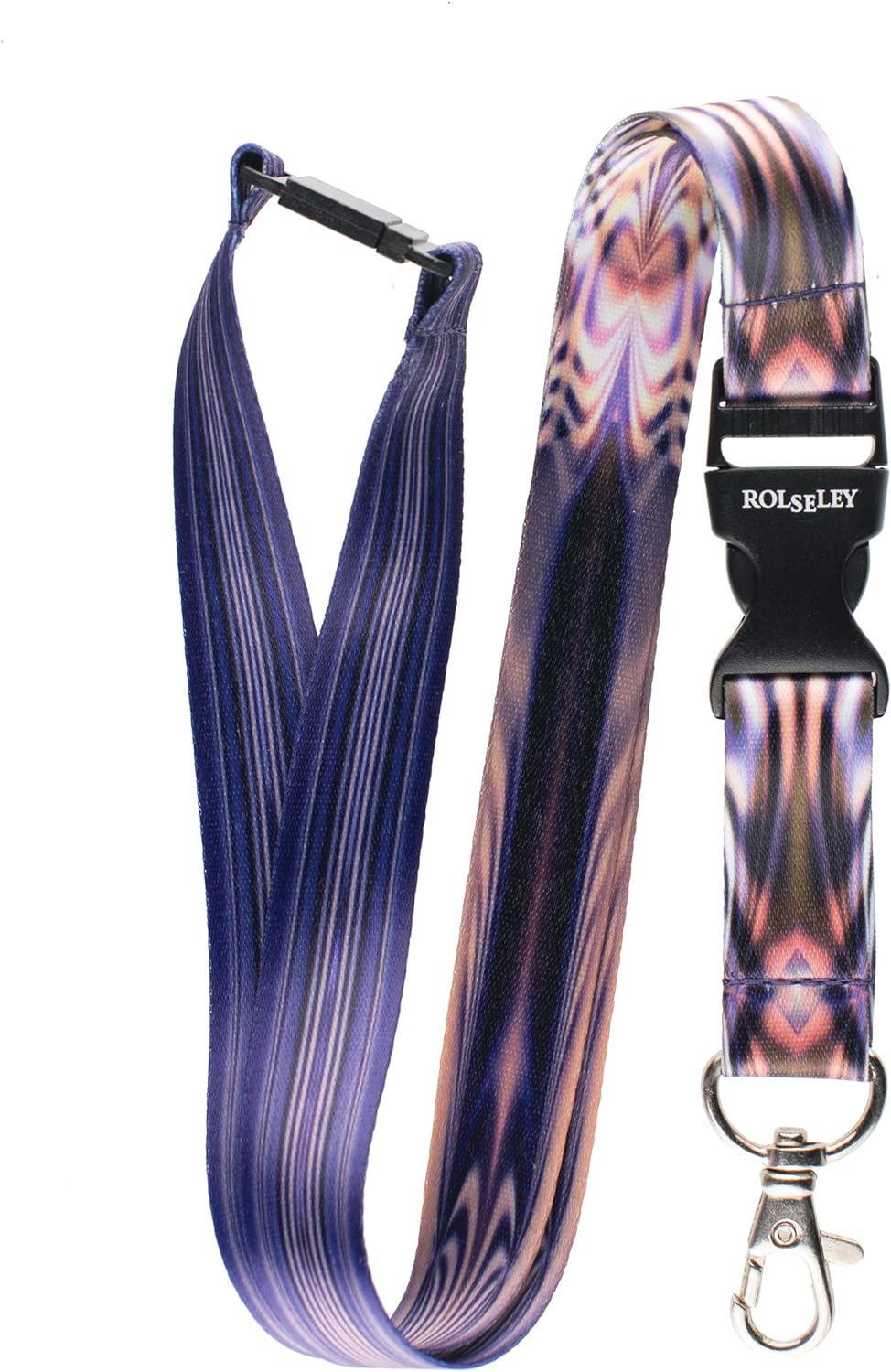 Violetinių plazmos raštų kaklajuostė su Jūsų tekstu perlenkta