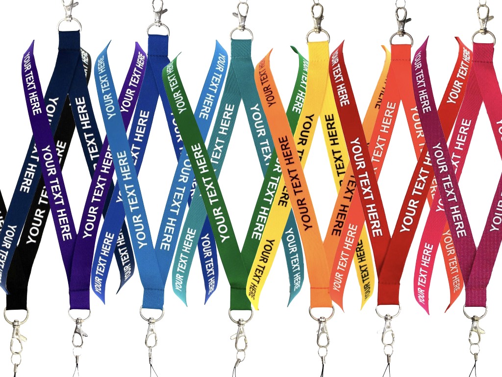 Vienspalvių kaklajuosčių su jūsų tekstu rinkinys (įvairių spalvų)