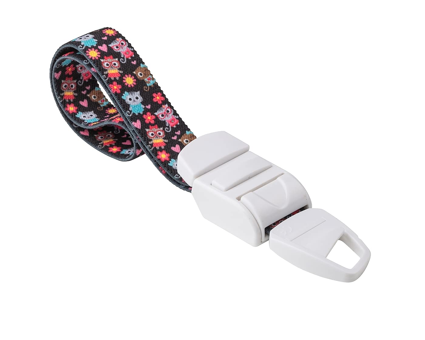 Medicininis turniketas juodos spalvos su spalvotais animuotų kačių ir gėlių raštais