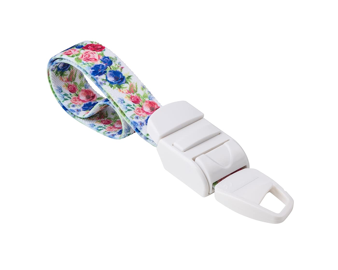 MEDICININIS TURNIKETAS su baltu spalvotų gėlių raštų dirželiu ir balta sagtele