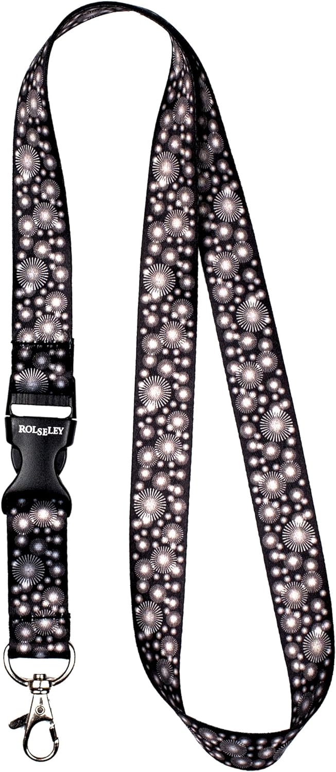 Juoda baltų sferų raštų kaklajuostė su Jūsų tekstu perlenkta